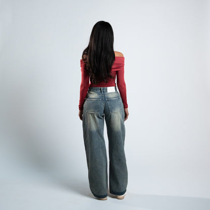Blanks and Co Off Shoulder Draped Long Sleeve