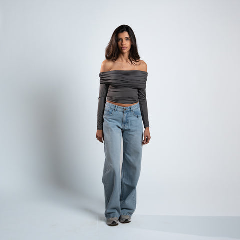 Blanks and Co Off Shoulder Draped Long Sleeve