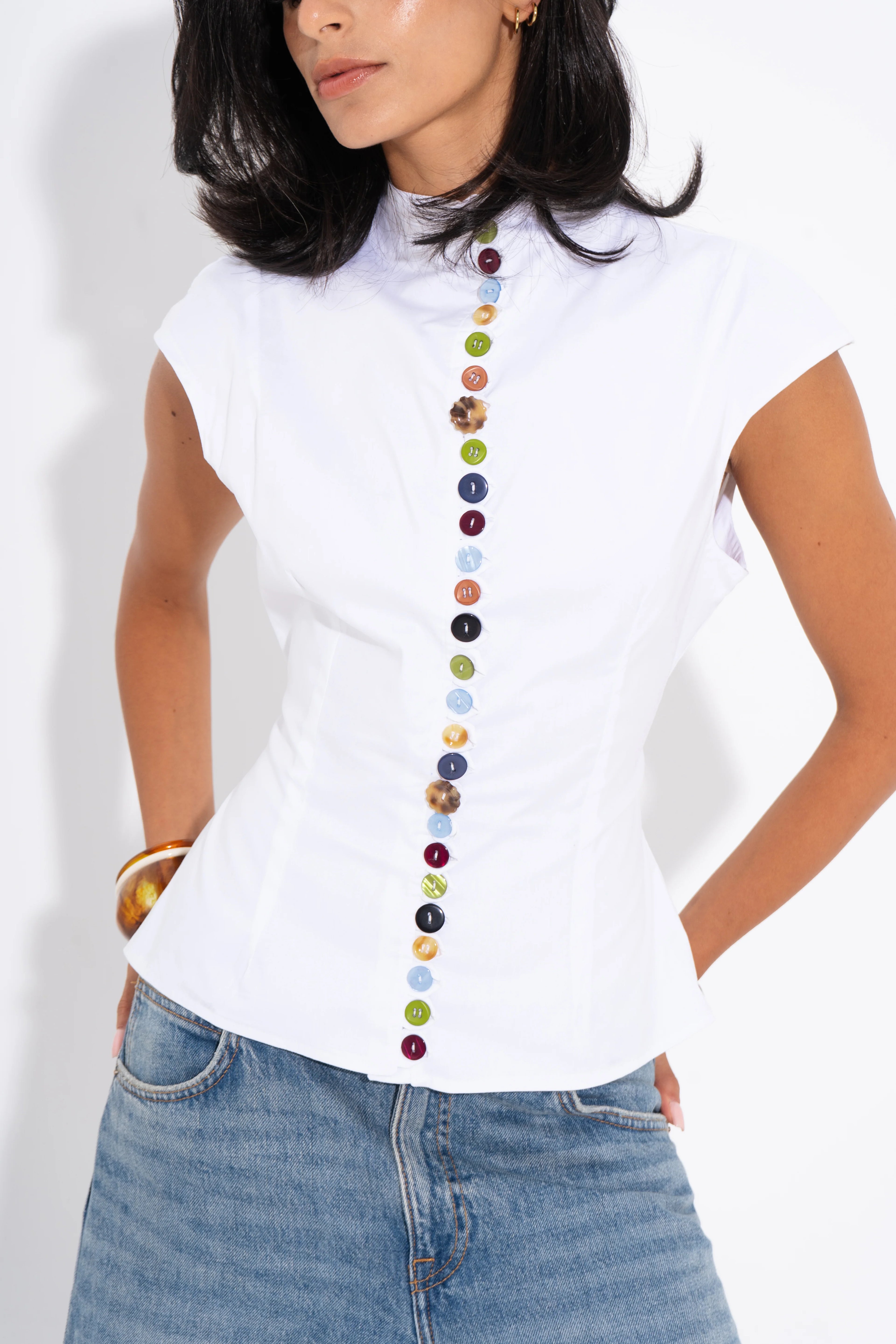 Leocansa Colorful Buttons Shirt
