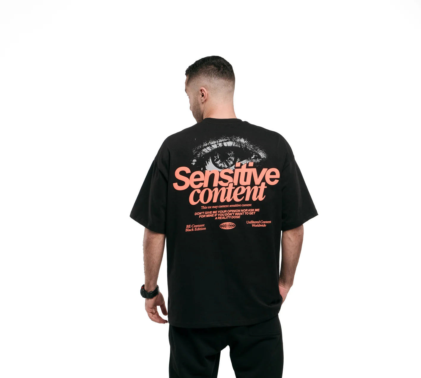 Black Edition Sensitive Content Oversized T-shirt
