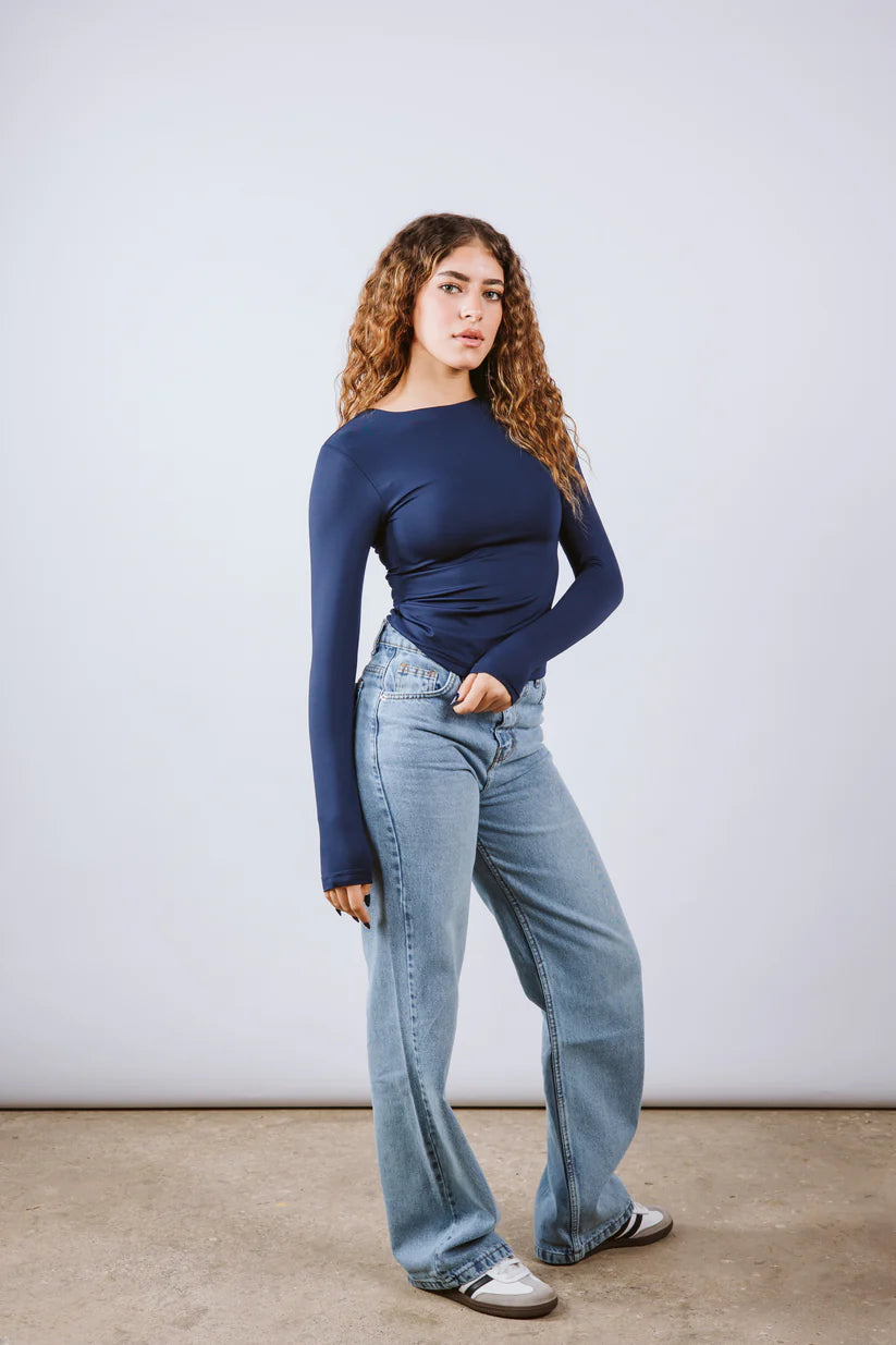 Diss &amp; Miss Long Sleeve Crew Neck Top