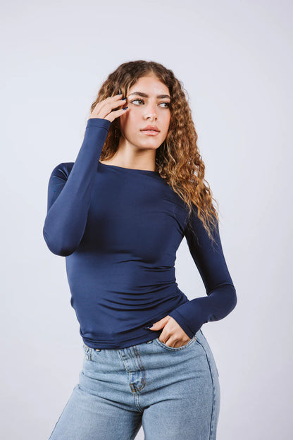 Diss &amp; Miss Long Sleeve Crew Neck Top