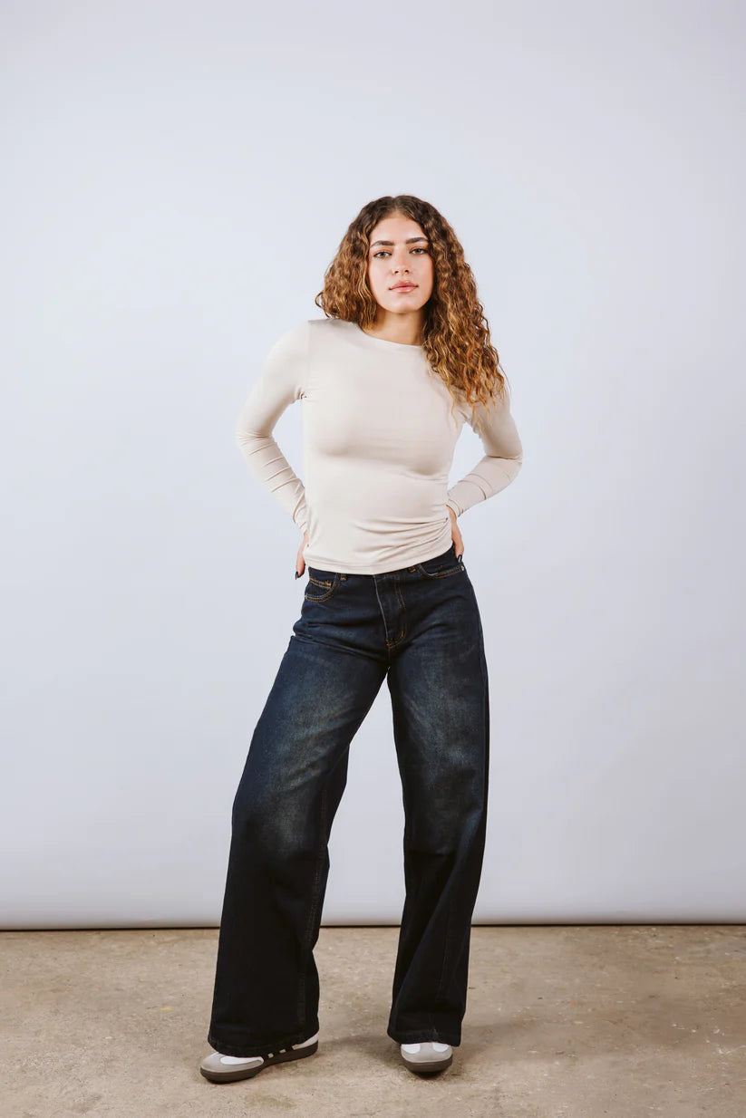 Diss &amp; Miss Long Sleeve Crew Neck Top