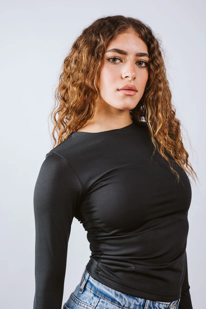 Diss &amp; Miss Long Sleeve Crew Neck Top