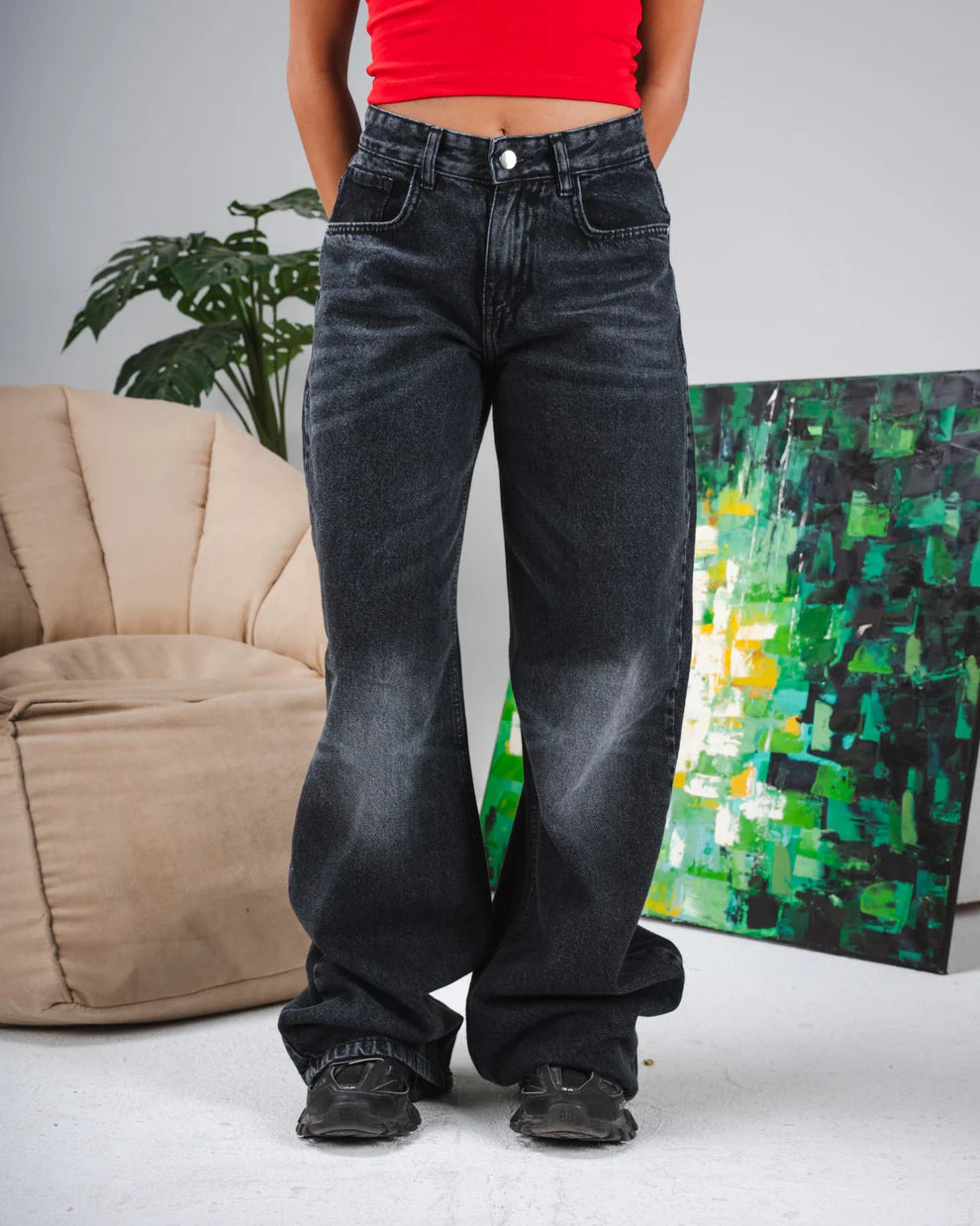 Frenchee Low Waist Baggy Jeans