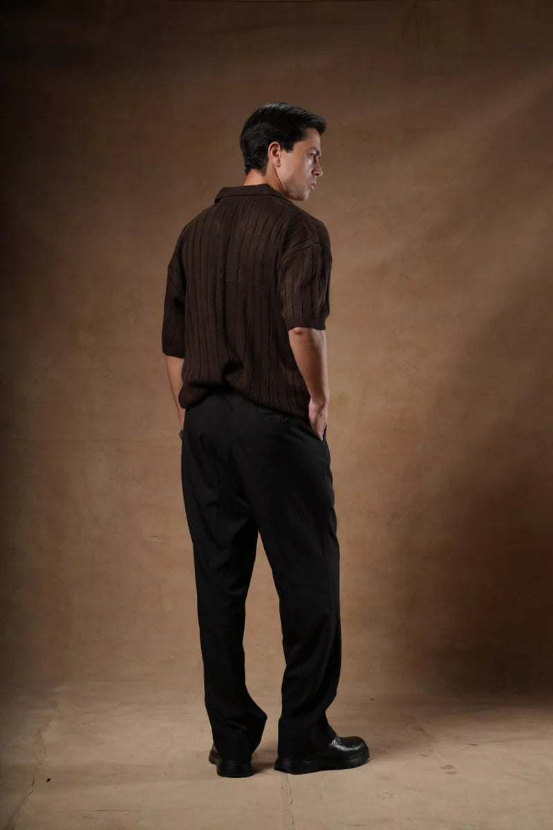 Bucks Ribbed Knitted Polo Boxy Fit