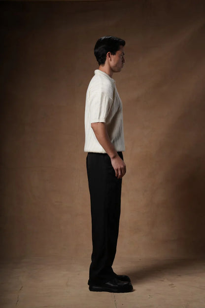 Bucks Ribbed Knitted Polo Boxy Fit