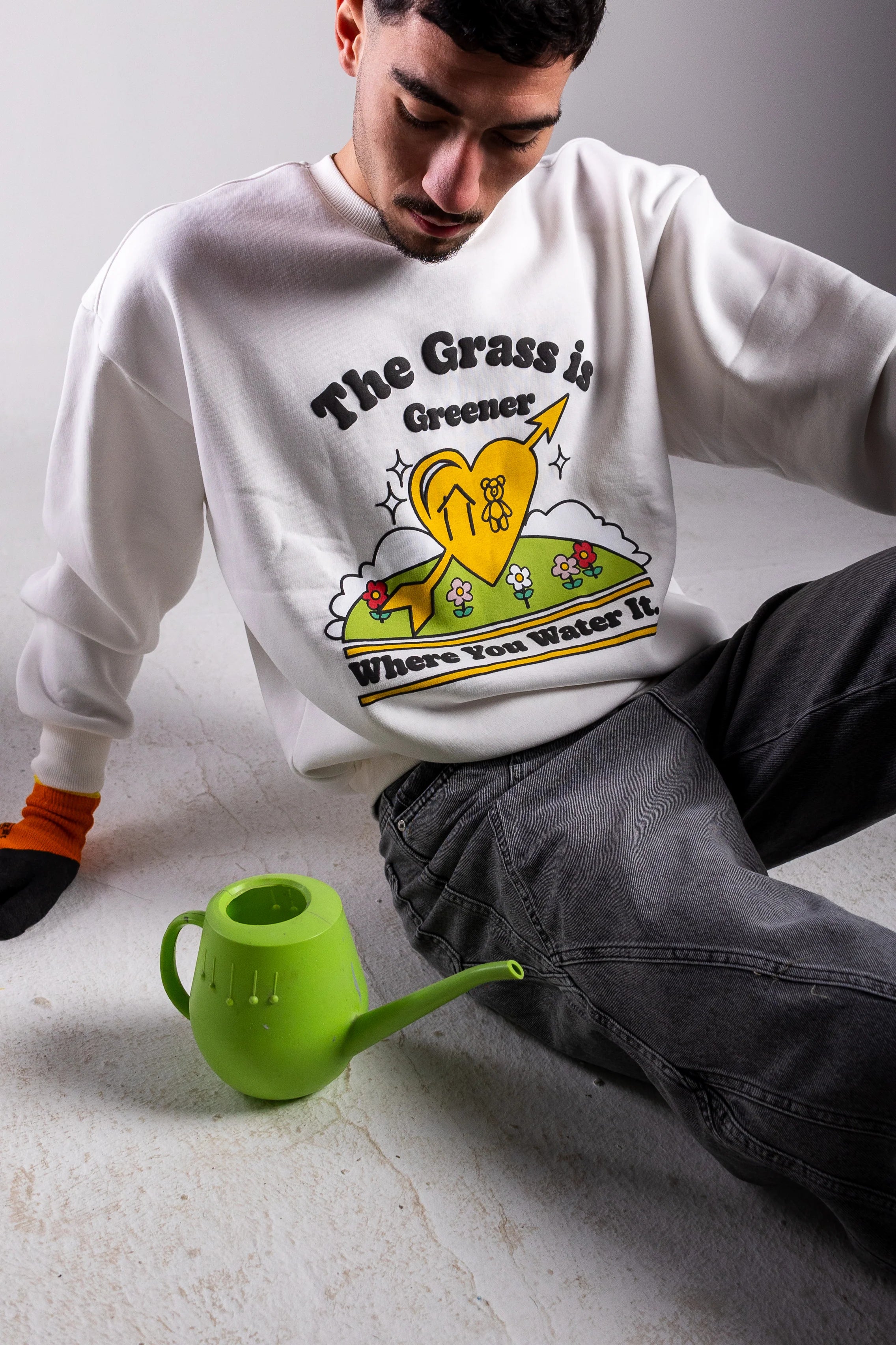 Homeboy Attire Teddy Grass is Greener Crewneck