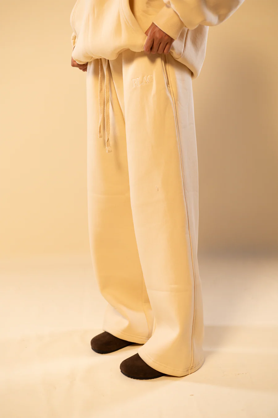 Blac Embroidered Logo Straight leg Sweatpants