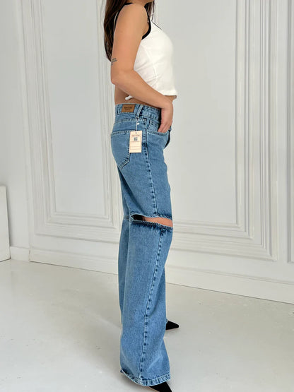 Maison de Chris Cut Out Denim Pants