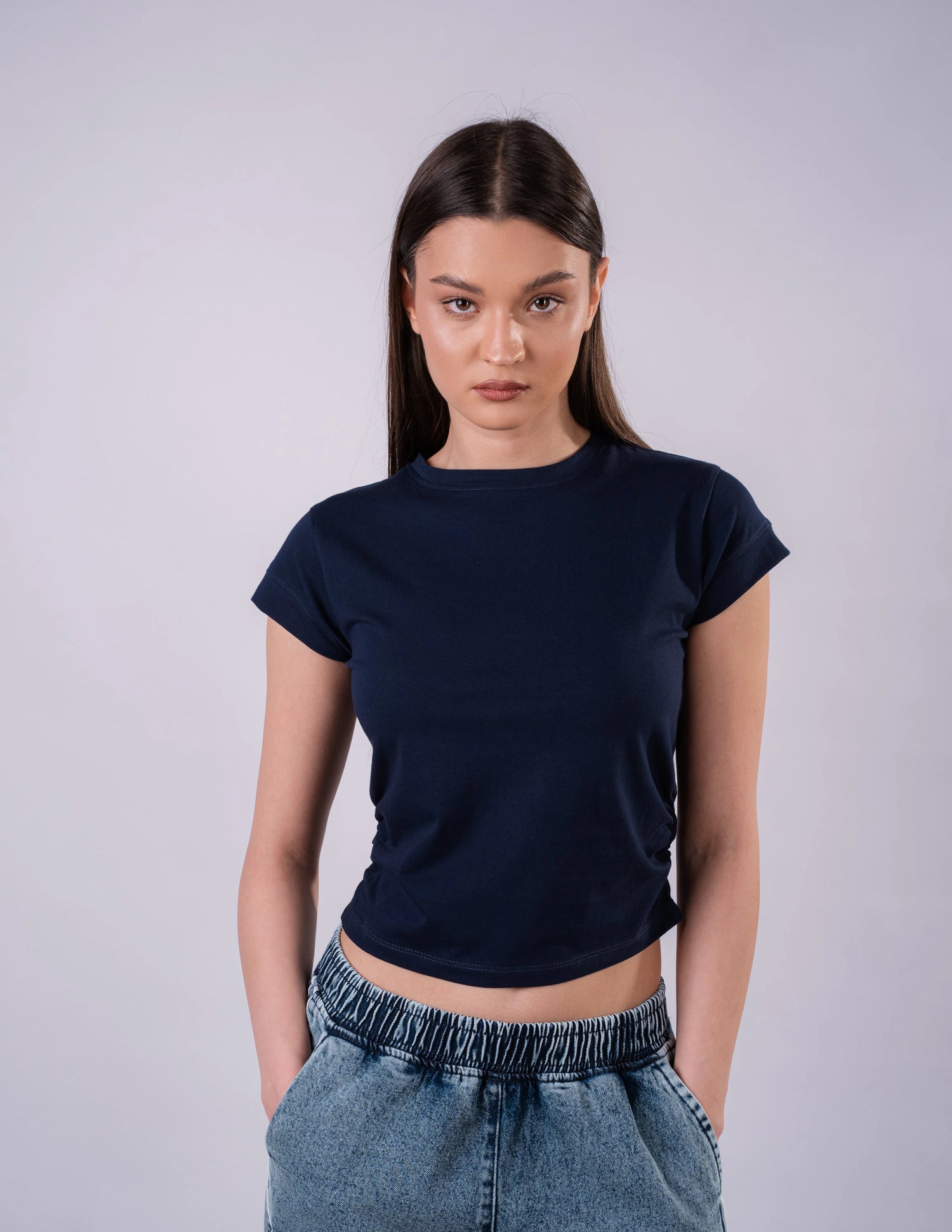 kntd W Drape Cropped Tee 2531
