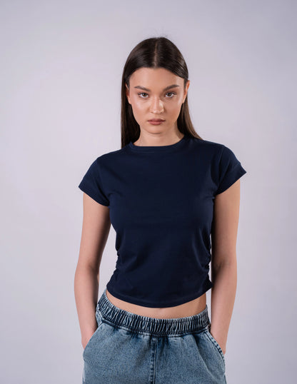 kntd W Drape Cropped Tee 2531