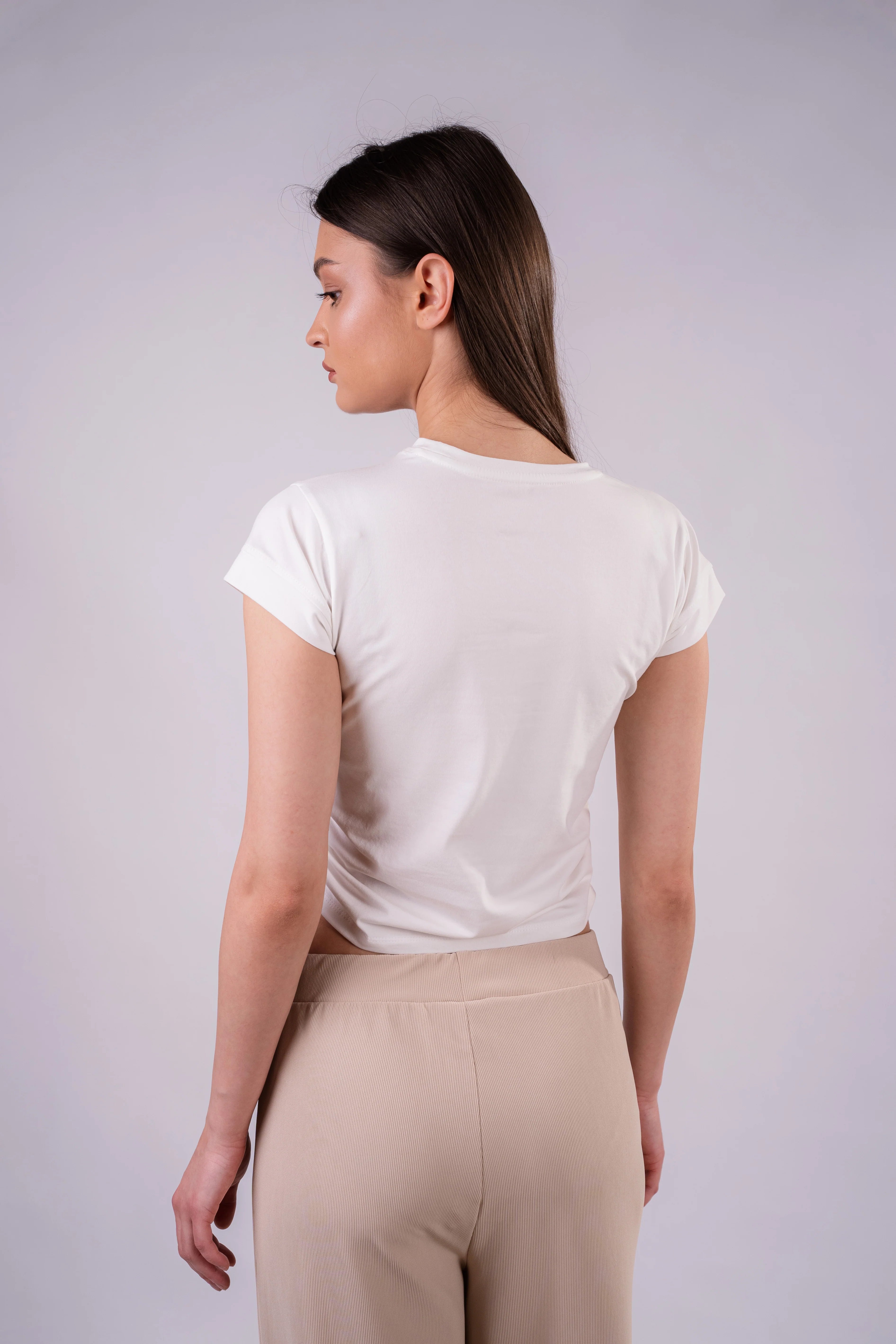 kntd W Drape Cropped Tee 2531