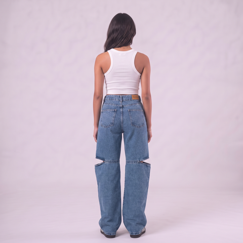 Maison de Chris Cut Out Denim Pants