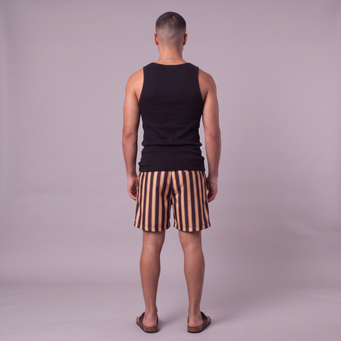 Decked Out Striped Swimshorts