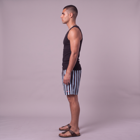Decked Out Striped Swimshorts