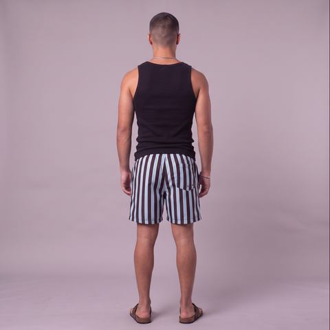 Decked Out Striped Swimshorts