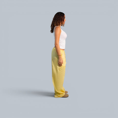 Eighties Wide Leg Linen Trousers