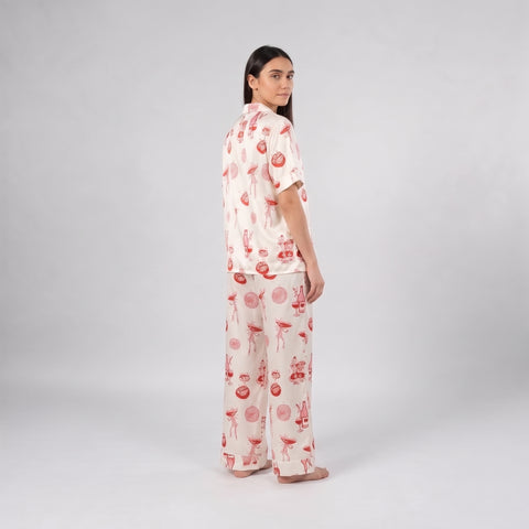 Chummy Girls Night Satin Pj Pants Half Sleeve
