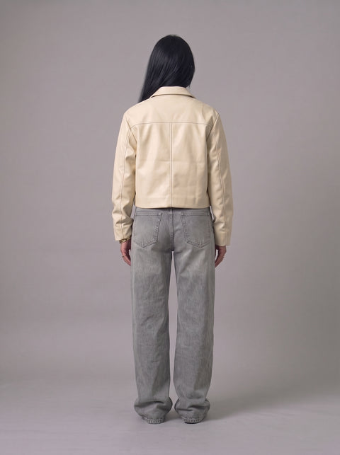 Frenchee Leather Buttons Jacket