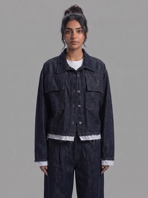 Eighties Denim Shirt With Poplin