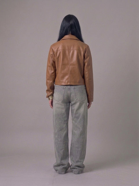 Frenchee Leather Buttons Jacket