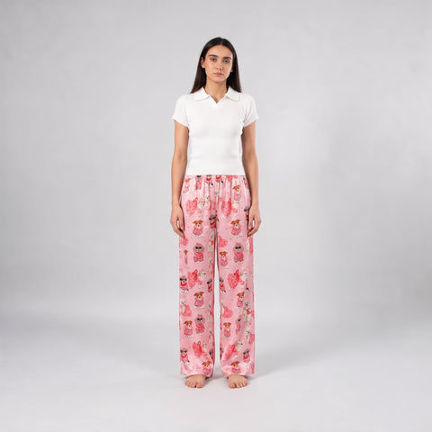 Chummy Fluffy Paws Satin Pj Pants
