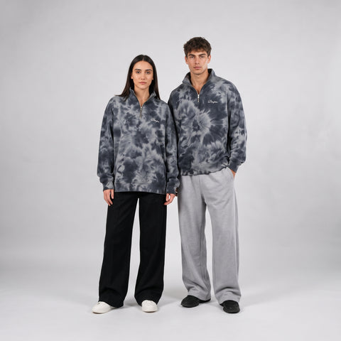 Denjoe Tie Dye Quarter Zip Boxy Fit