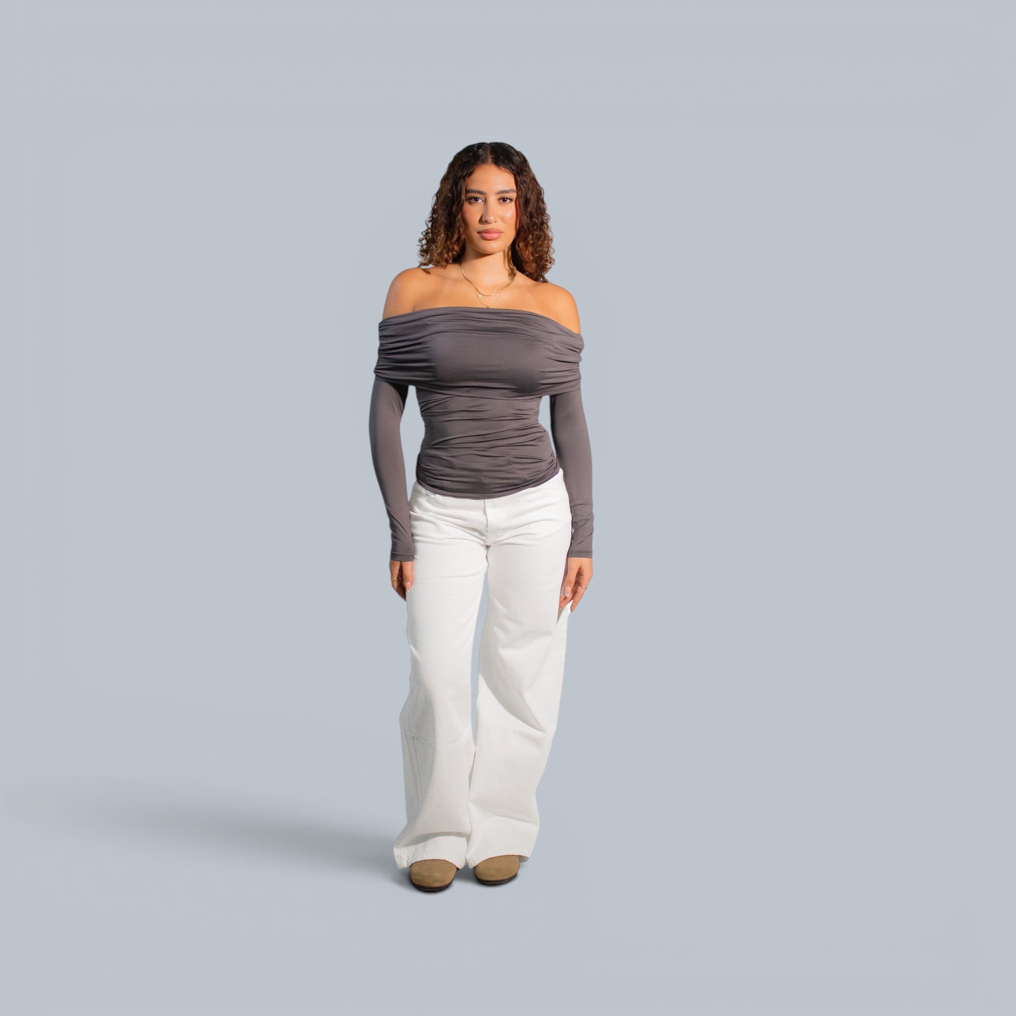 Blanks and Co Off Shoulder Draped Long Sleeve