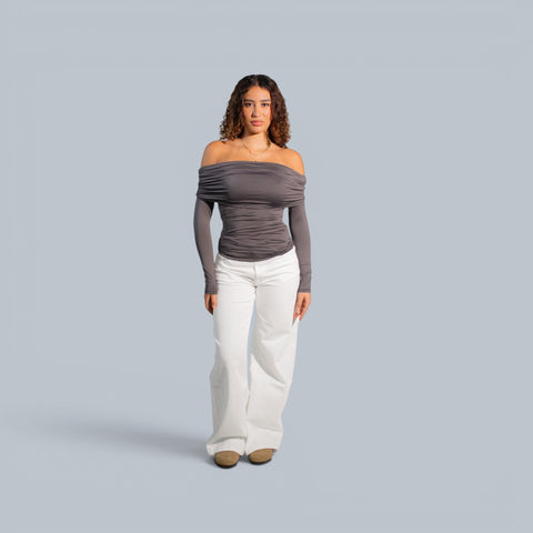 Blanks and Co Off Shoulder Draped Long Sleeve