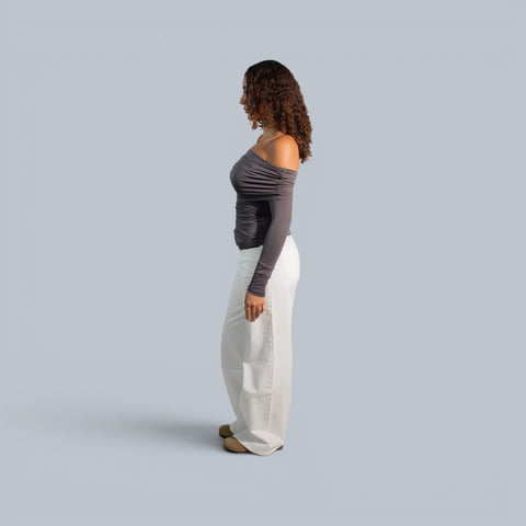 Blanks and Co Off Shoulder Draped Long Sleeve