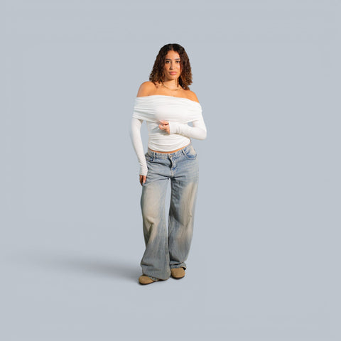 Blanks and Co Off Shoulder Draped Long Sleeve