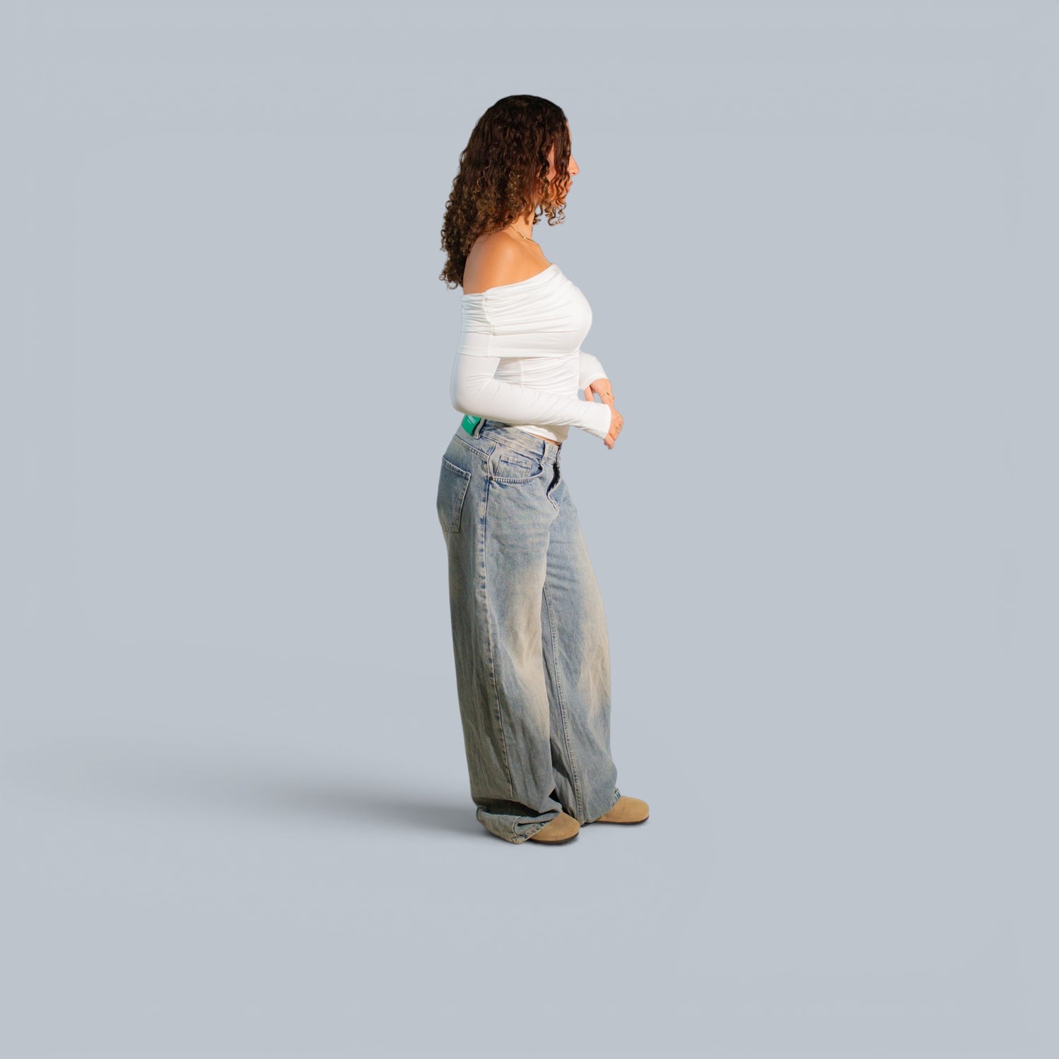 Blanks and Co Off Shoulder Draped Long Sleeve