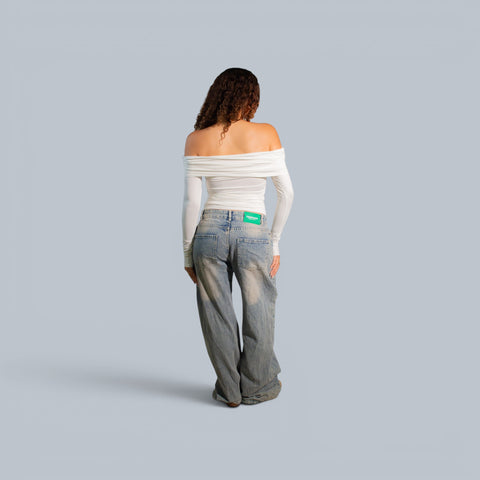 Blanks and Co Off Shoulder Draped Long Sleeve