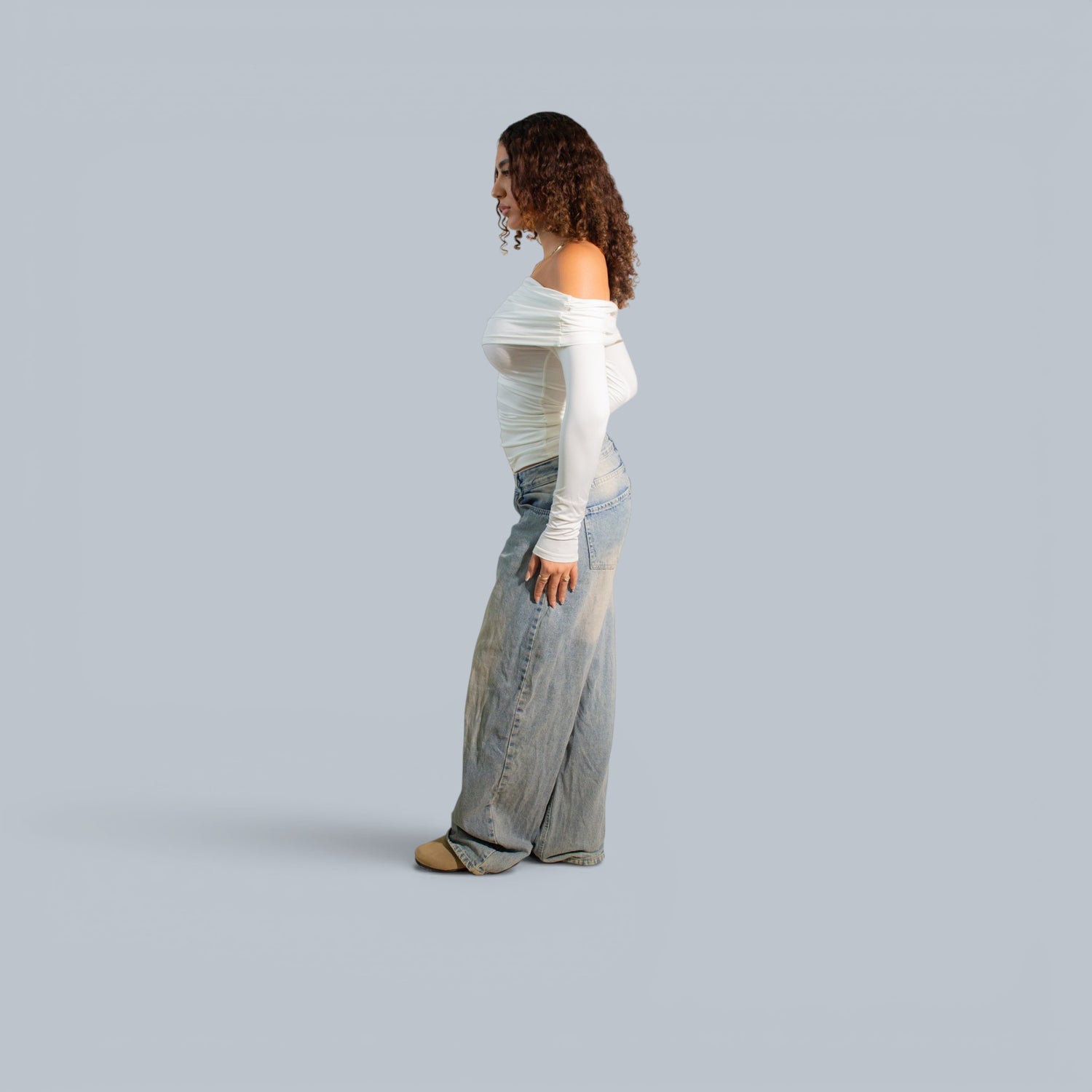 Blanks and Co Off Shoulder Draped Long Sleeve