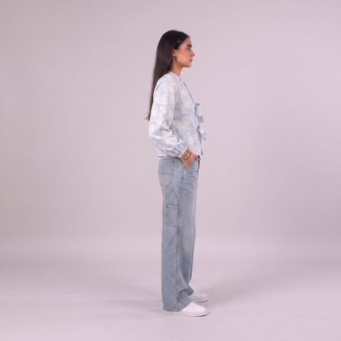 SBR Paisley Tie-Front Blouse