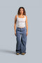 Eighties Striped Wide Leg Jeans