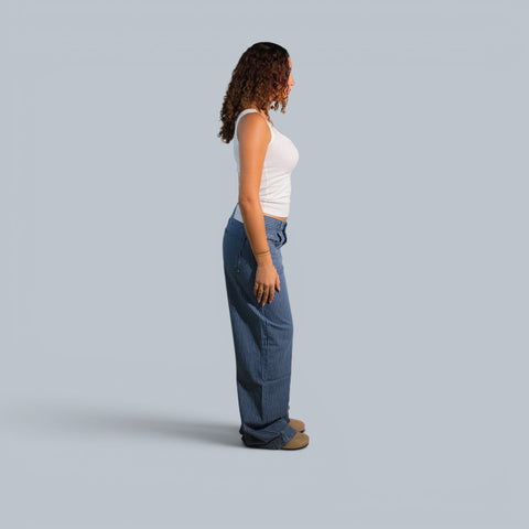 Eighties Striped Wide Leg Jeans