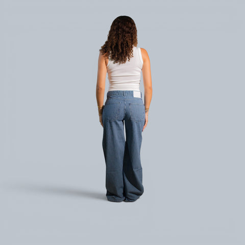 Eighties Striped Wide Leg Jeans
