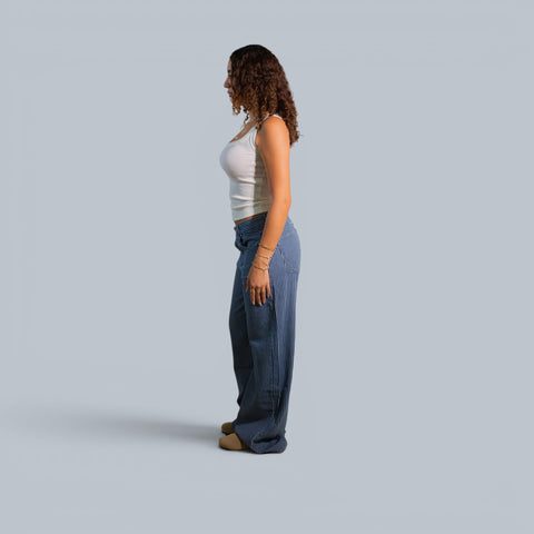 Eighties Striped Wide Leg Jeans