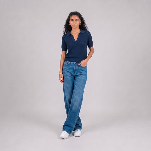 Eighties V-Neck Knit Polo