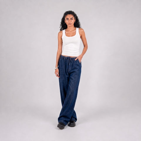 Eighties High Waist Wide Leg Denim Pants