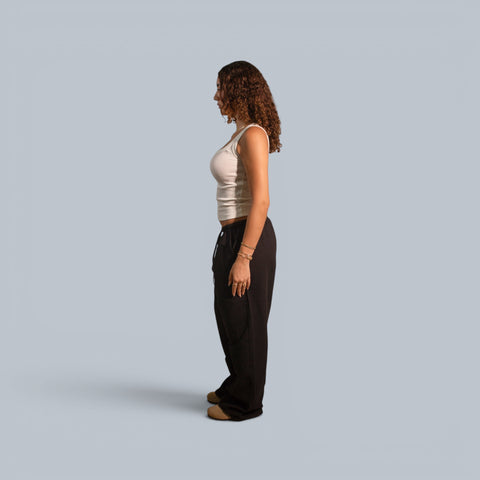 Eighties Wide Leg Linen Trousers