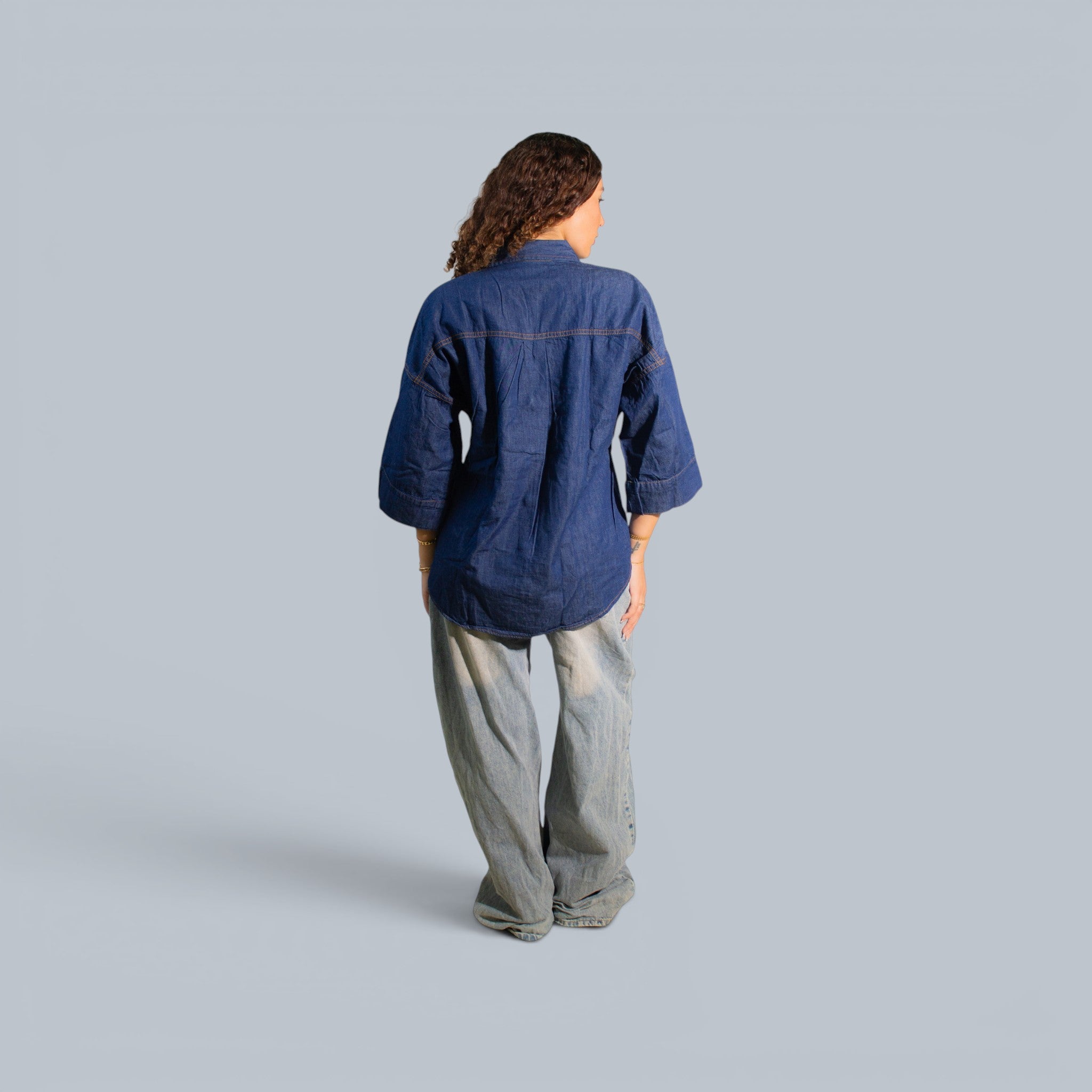 Eighties Wide Sleeve Denim Shirt