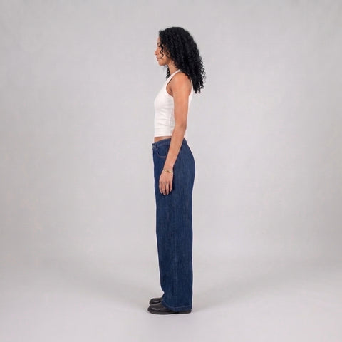 Eighties High Waist Wide Leg Denim Pants