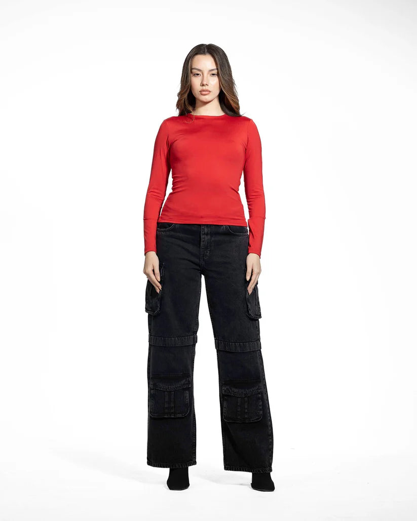 Diss &amp; Miss Long Sleeve Crew Neck Top