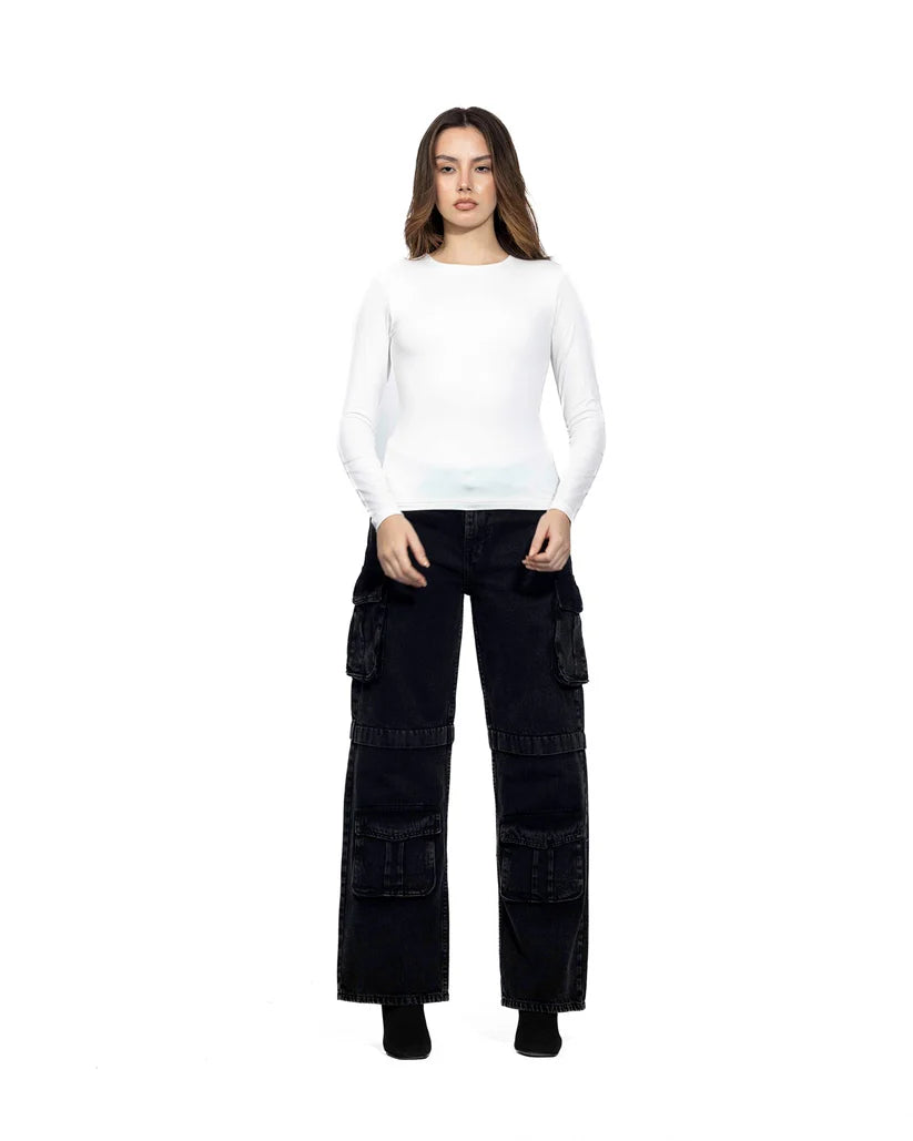 Diss &amp; Miss Long Sleeve Crew Neck Top