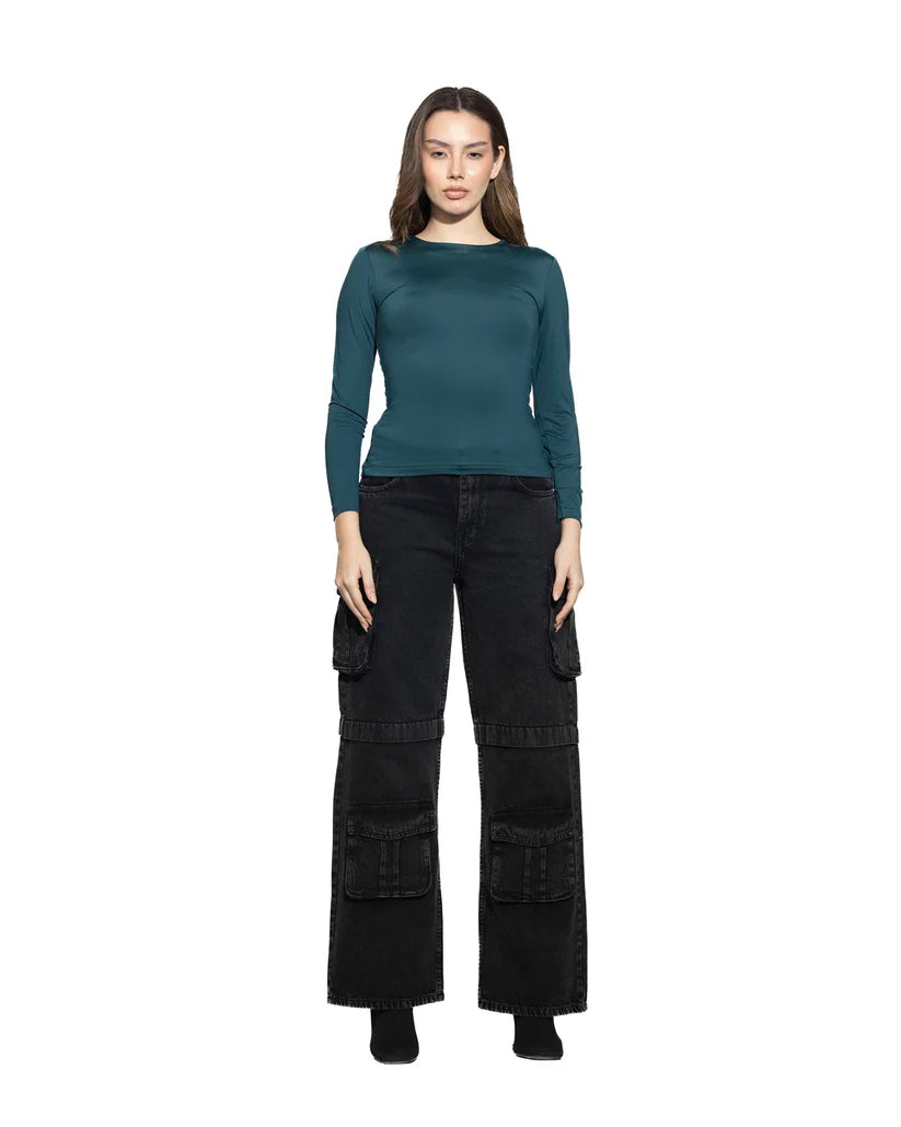 Diss &amp; Miss Long Sleeve Crew Neck Top