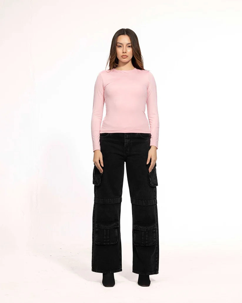 Diss &amp; Miss Long Sleeve Crew Neck Top