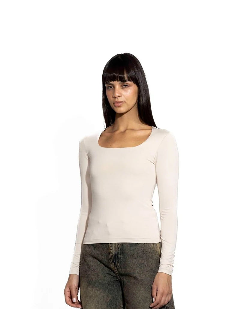 Diss &amp; Miss Long Sleeve Square Neck Top